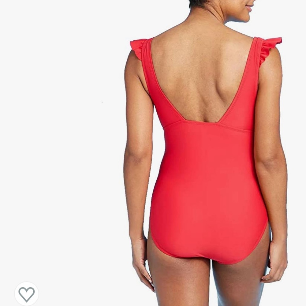 Kona Sol Ruffle Shoulder High Coverage Swimsuit - Picture 2 of 15
